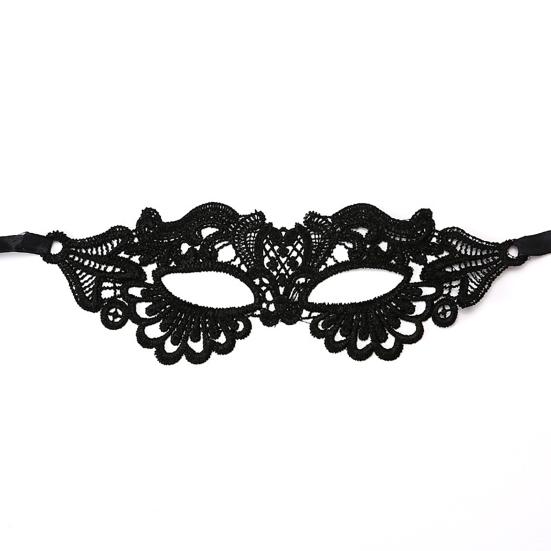 Черная кружевная маска Сексуальная полая маска на половину лица Дышащая маска для вечеринки Венецианская