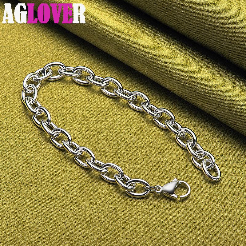 Ювелирные изделия из браслета-цепочки из стерлингового серебра 925 пробы с диагональю 8 дюймов