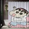 Шин-чан Ковбойская веревочная качель 2D-печать Водонепроницаемая шторка для душа, Декор для ванной комнаты Голубое небо С крючками