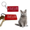 Dog Cat Are Home Alone Alert Emergency Card and Key Tag with Emergency Contact Call Card Pets Emergency Contact Keychain
