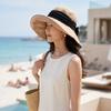 Solid Color Cotton Linen Fisherman Hat Cotton Linen Breathable Summer Sun Hat Wide Brim Sun Protection Sunshade Hat Ladies