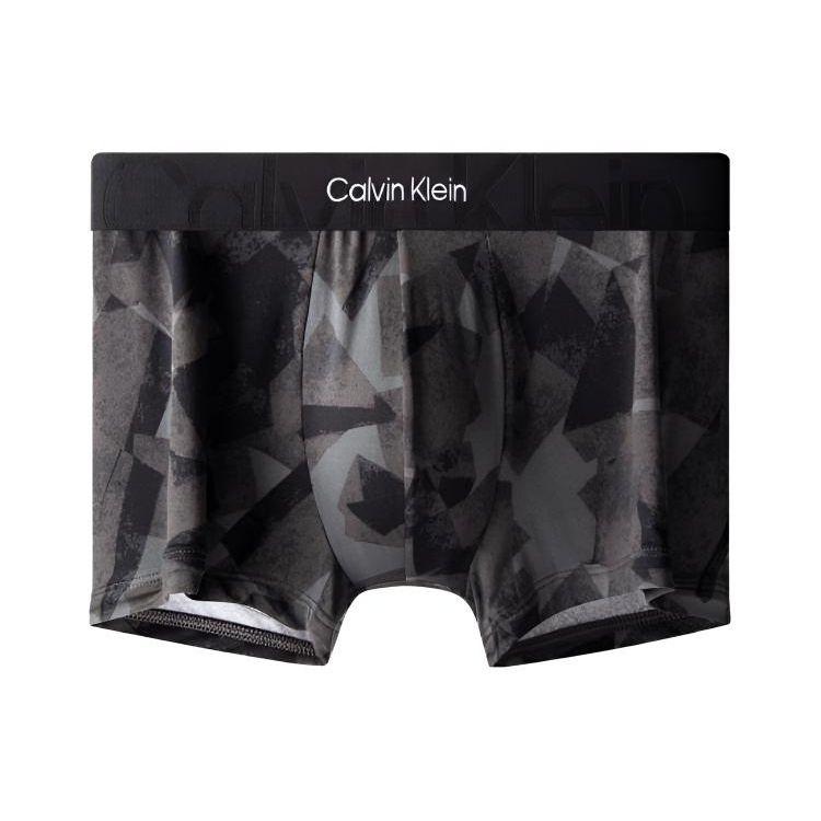 Calvin Klein Ss23 Геометрический принт дышащие шорты-боксеры с низкой посадкой мужское нижнее белье темно-серый NB3321-5VE