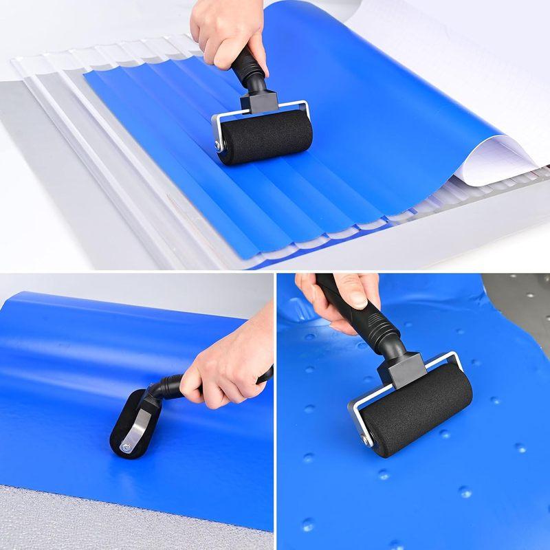 FOSHIO 1/2pcs 4-Inch Wallpaper Roller Foam Sponge Rolling Wheel Air Removal Squeegee Car Covering Vinyl Film Wraps Pressing Tool