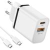 Wall Charger - Samsung - 2 Ports - USB-C + USB-A - PD + QC3.0 - Black
