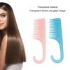 4pcs Wide Tooth Comb with Hook Rounded Handle Detangling Comb Pink Blue Transparency