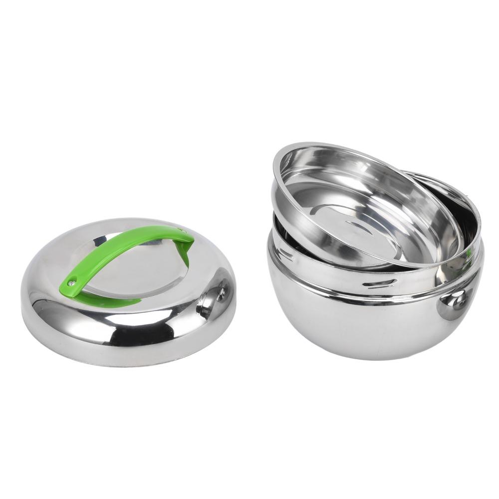 Silver Stainless Steel Food Container 0.8L/1L Thermal Food Container For Office