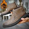 Модные роскошные мужские хлопковые ботинки из натуральной кожи, рабочие ботинки, мужская повседневная обувь, модные короткие ботинки, лидер продаж в Европе и Америке