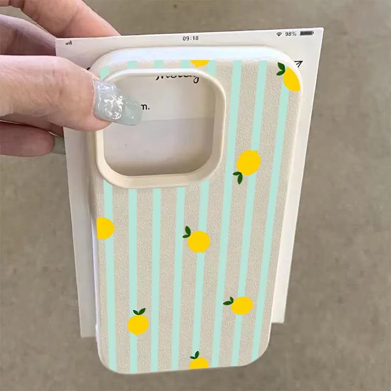 Чехол для телефона iPhone 17 Pro Max 16 15 14 13 12 11 Pro 14 15 Plus 17 Air с рисунком лимонной полоски, противоударный, силиконовый, мягкий чехол