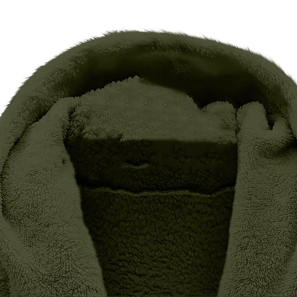 Women's Fashion Loose Retro Warm Solid Color Long Sleeve Hooded Loose Plush Fleece Jacket Women