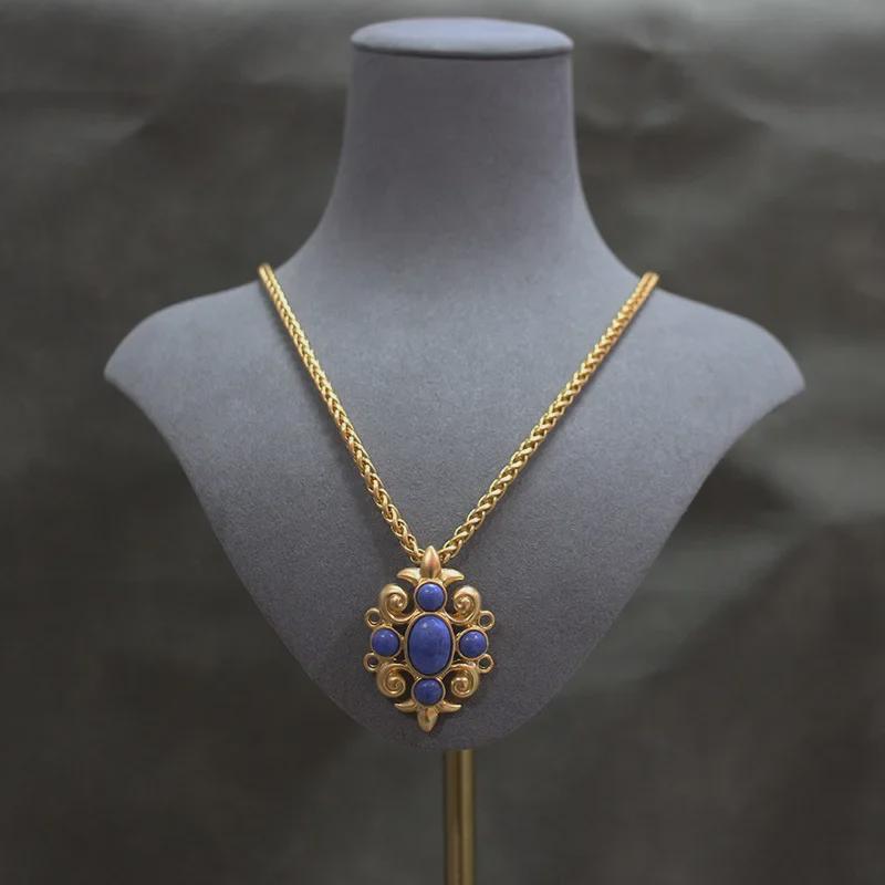 Dio Vintage Lapis Lazuli Silver Jewelry Set: Bracelet, Necklace & Earrings