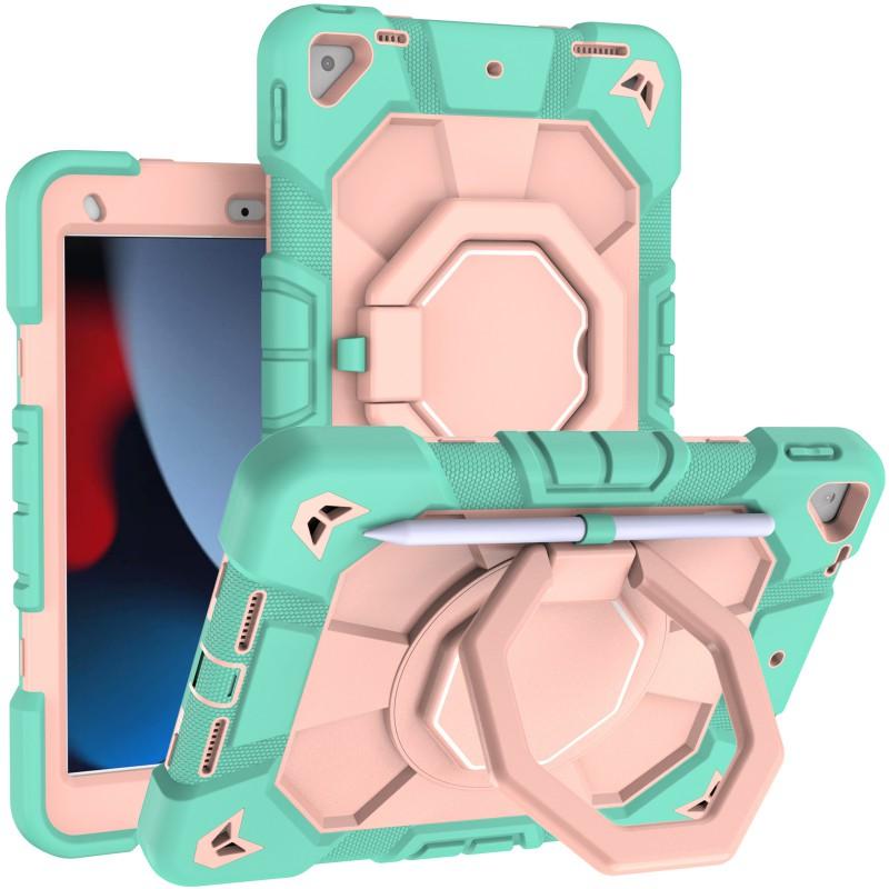 3in1 Shockproof Case IPad 7/8/9th Gen 10.2 Inch 360 Rotation Stand Hand Strap PCSilicone Cover