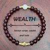 Unisex Red Agate and Gold Bead Wealth Attraction Bracelet - Fashion Jewelry