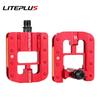 LITEPLUS Folding Bicycle Pedals Foldable Pedals Bicycle Aluminum Alloy Pedals Anti-skid Spikes With Reflector