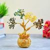 Money Magnet Crystal Tree Pyrite, Green Aventurine, Citrine, Tiger Eye Tree of Life Bonsai - Feng Shui Gold Crystal Ornaments for Prosperity