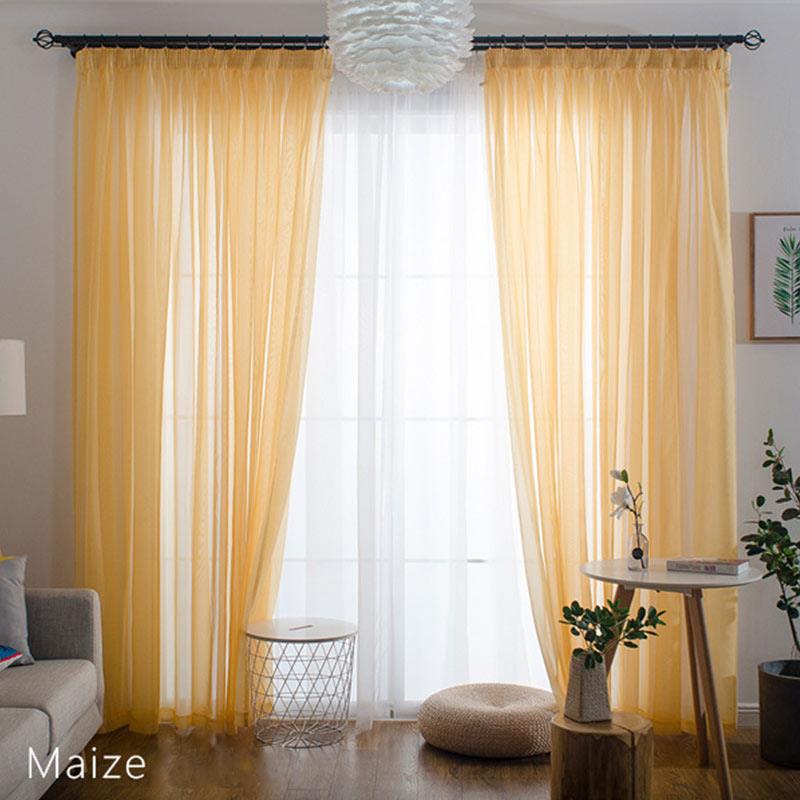 1 шт., простые занавески для окон, сплошные дверные шторы, драпировка, прозрачный тюль для гостиной