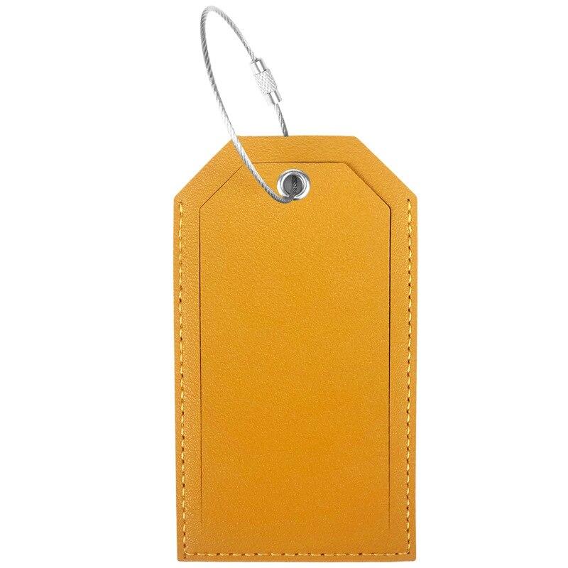 Women Men Luggage Tags for Suitcases Travel Accessories Fashion Solid Color PU Leather Suitcase Bag Label Tag Name ID Address