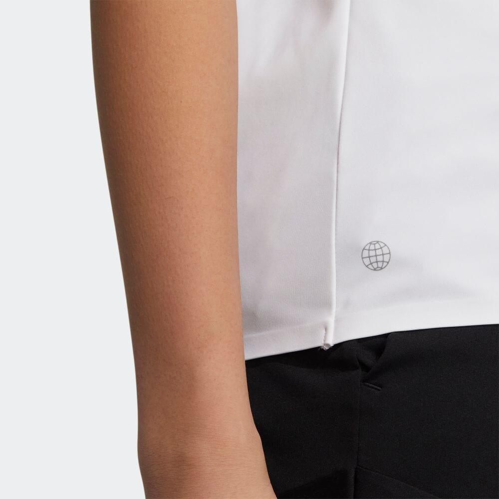 Adidas Solid Color Pullover Short Sleeve Polo Shirt Women Tops White HT0002