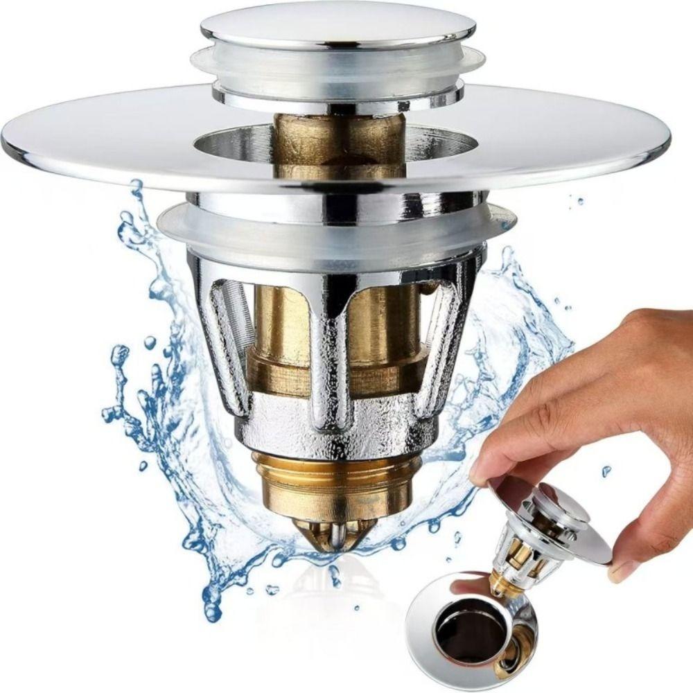 Copper Sink Stopper Pop Up Sink Drain Strainer Universal Sink Plug Bathroom