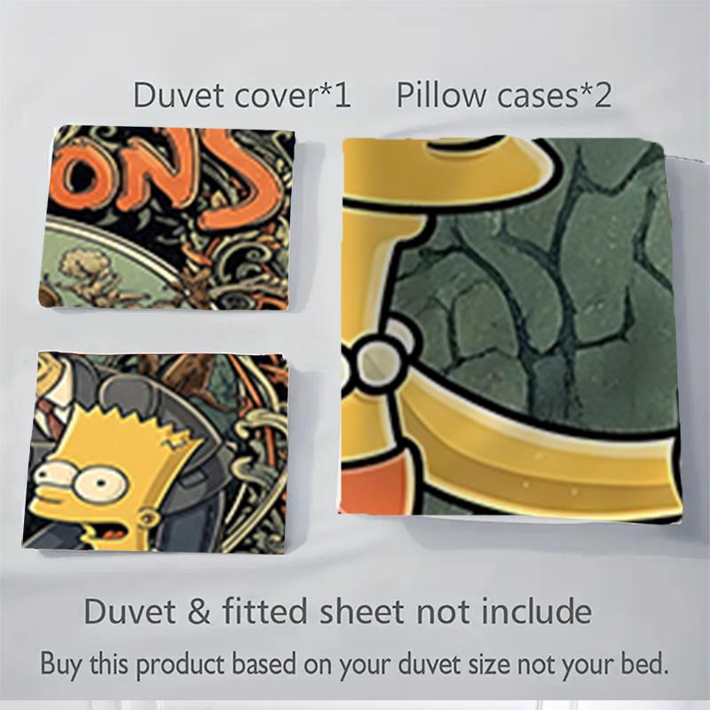 3Pcs Simpsons Halloween Adventure Bedding Sets For All Sizes New 3D Printed Bed Cover Comforter Duvet Cover Pillowcase Bedroom Decoration