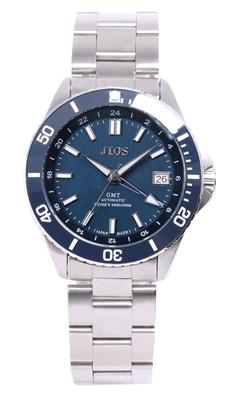 JIOS GMT GMT Сделано в Автоматический Нержавеющая сталь Сапфир Темно-синий DIVER'S104 Часы для дайвинга, Япония, Мужские часы, Ремешок, Кристалл,