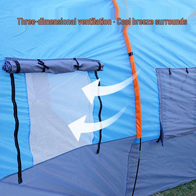 8-Person Large Tunnel Tent: Waterproof Sunshade for Camping