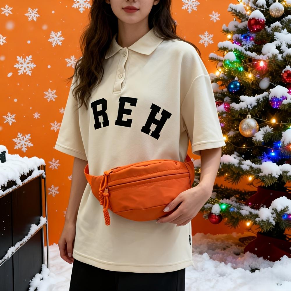 Chic Contrasting Chest Bags Nylon Crossbody Shoulder Bag Small Waist Bag Christmas Holiday Gift for Wife Girlfriend, Storage Bag