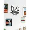 Rustic Bunny Ears Floral Metal Wall Art - Versatile Indoor/Outdoor Hanging Decor For Living Spaces