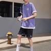 Converse Футболки Мужские Фиолетовые С Круглым Вырезом Умеренный Прямой Крой 10023994-A02