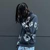 Европейский и американский осенне-зимний цветочный принт свободный уличный хип-хоп мужской и женский свитер с капюшоном