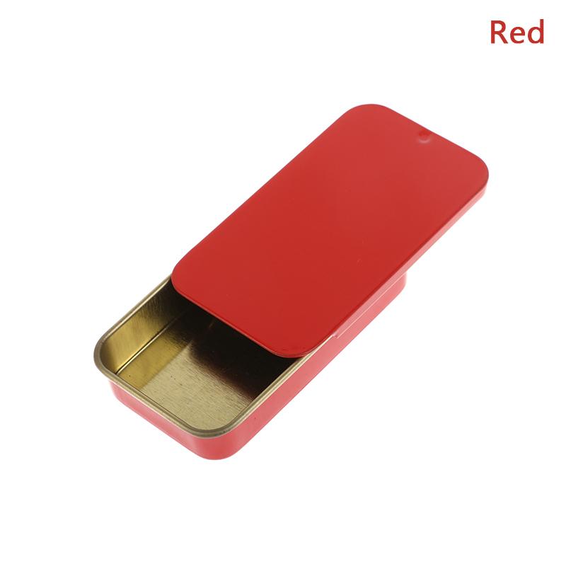 1PCS Small Empty Metal Tin Silver Black Rectangular Flip Storage Box Case Organizer for Money Coin Candy Key Container Jar Cans