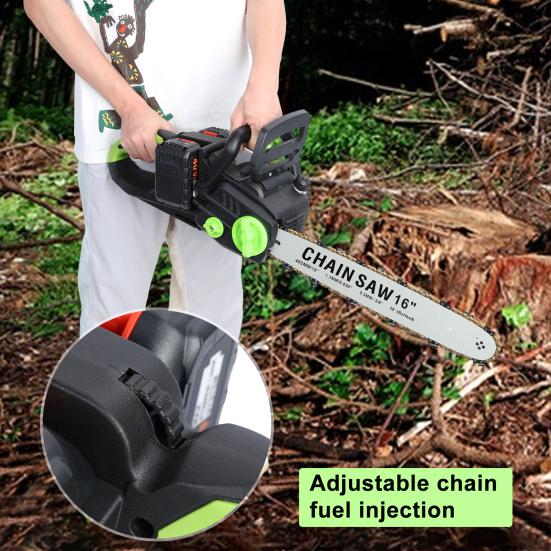16 Inch Cordless Chainsaw Brushless Motor Electric Chainsaw Battery Powered Chainsaw with 2 X 4Ah Batteries Auto-Lubrication Chain Saw