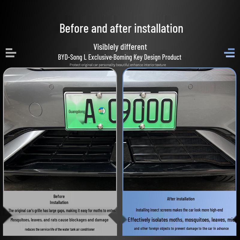 2024 BYD Song L Grille Insect Screen: Buckle-Free, Removable, Dustproof, and Mosquito-Proof Net