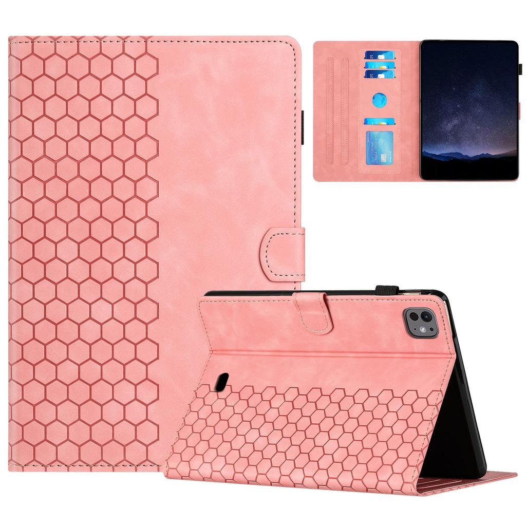 For iPad Air 11 (2025)/(2024)/Air (2022)/(2020)/Pro 11 (2022)/(2021)/(2020)/(2018) Case Honeycomb Printed Leather Tablet Cover