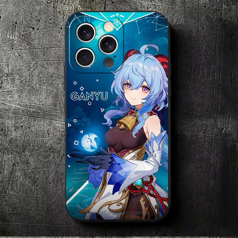 Мягкий чехол для телефона Genshin Impact Гань Юй для iPhone 16 16E 17 Air 15 Pro Max 14 Plus 13 Mini 11 12 7 Черная задняя крышка