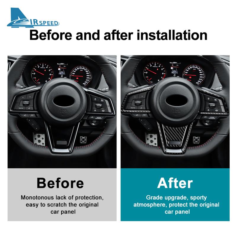 For Subaru WRX/ WRX STI 2024 Real Carbon Fiber Car Steering Wheel Center Cover Sticker Interior Decor Trim Accessories