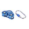 Double Shaft Pulley Aluminum Alloy HeartShaped Hanging Wheel Rock Climbing Machinery Supplies(Blue )