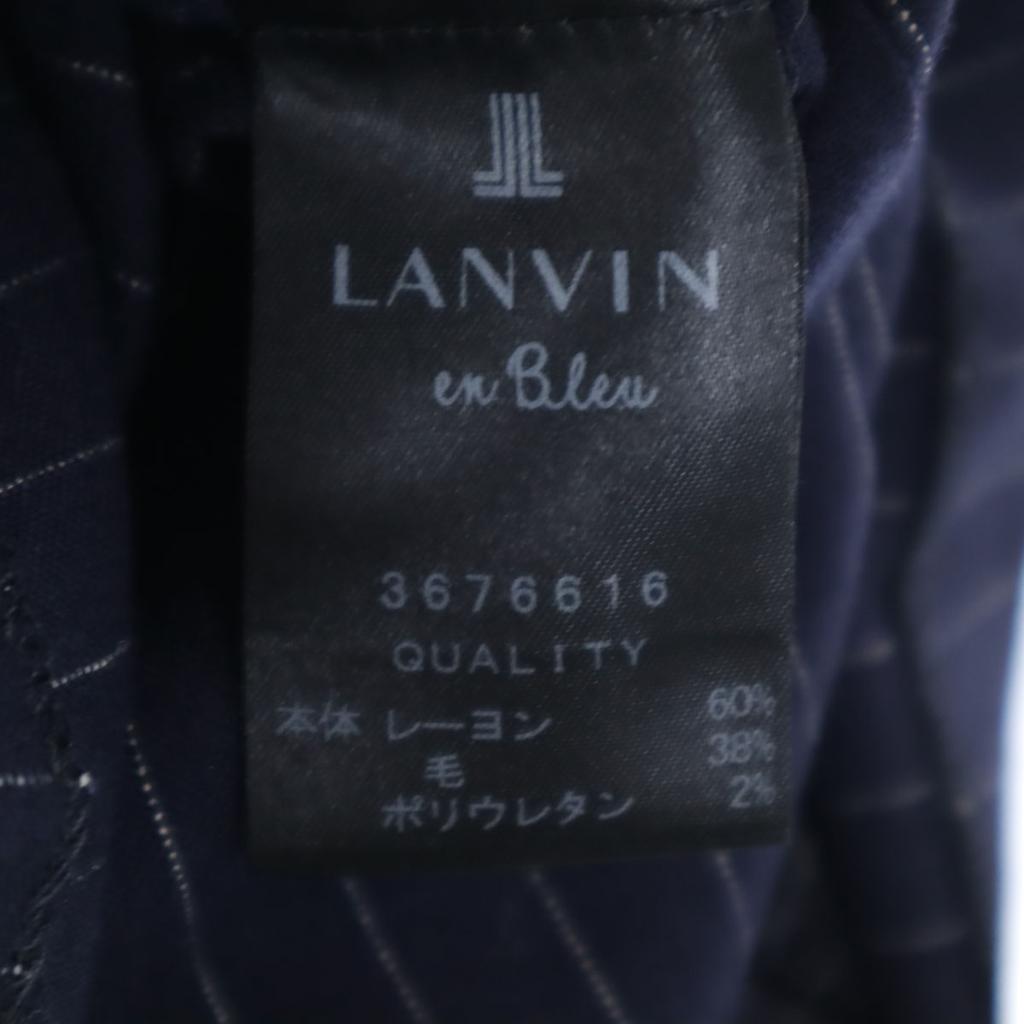 LANVIN en Bleu Made In Japan Striped Pattern No Sleeve Cut Setup 38/36 Women Used