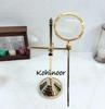 Brass Adjustable Magnifying Glass: Desktop Decor, 4X Lens