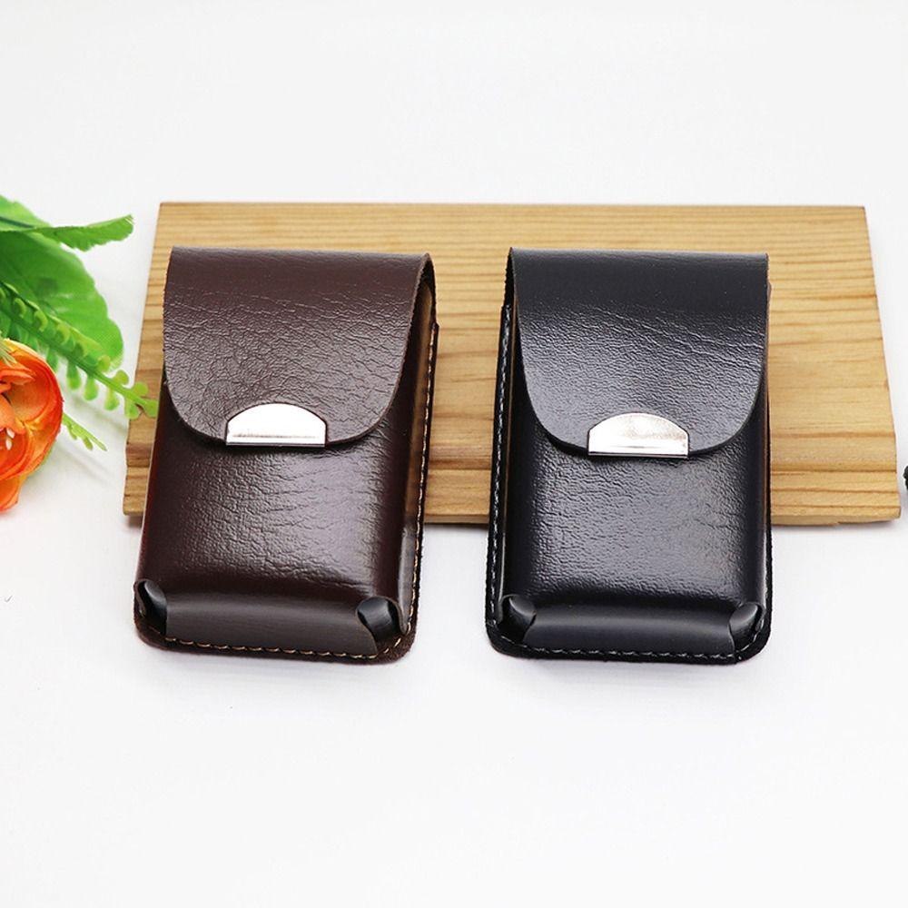 Leather Fold Glasses Case Waistpack Glasses Box Wearable Belt Glasses Case Presbyopic Glasses Case