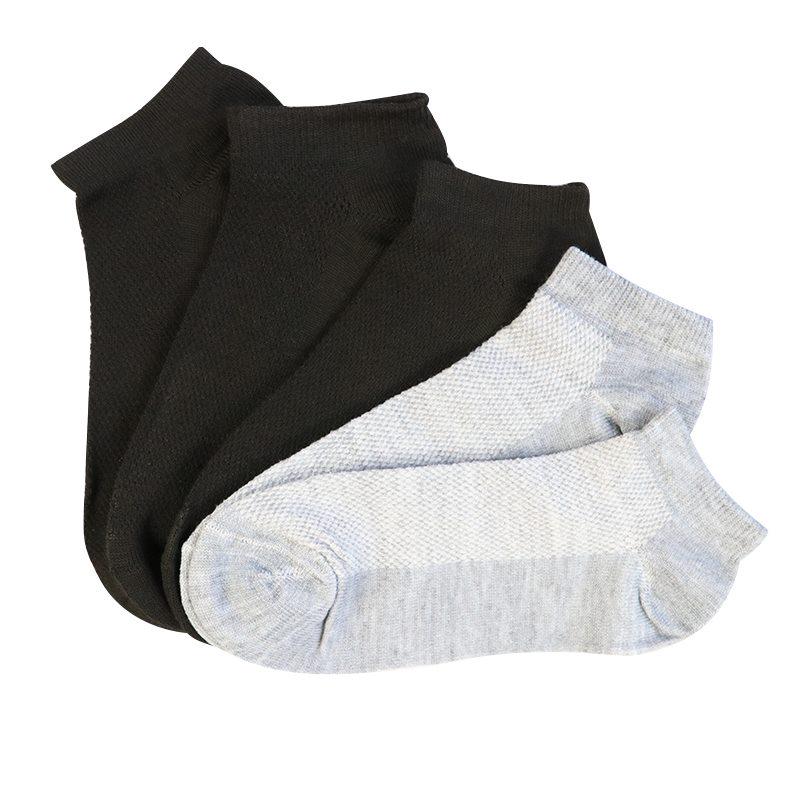 5 Pairs/Lot Men's Breathable Socks Short Ankle Elastic Solid Color Mesh Cotton Business Unisex Sock Plus Size EU38-46