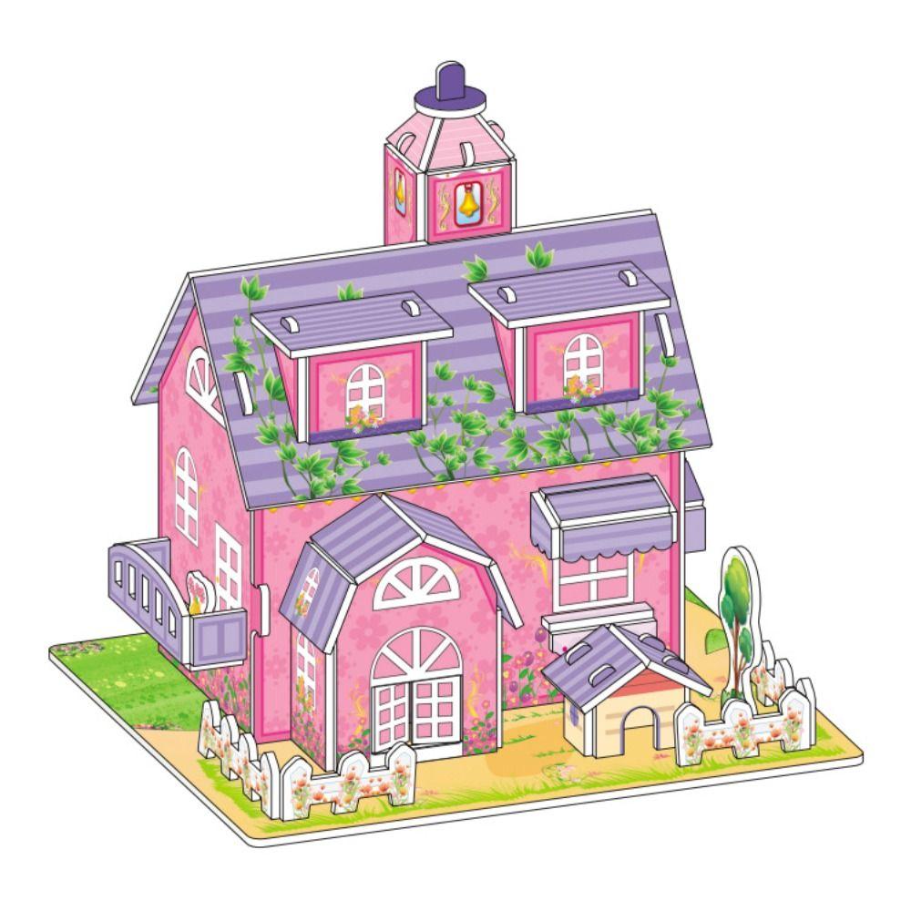 Cardboard 3D Castle Airplane Assembly Model 3d Puzzles Building Block Toy Kindergarten