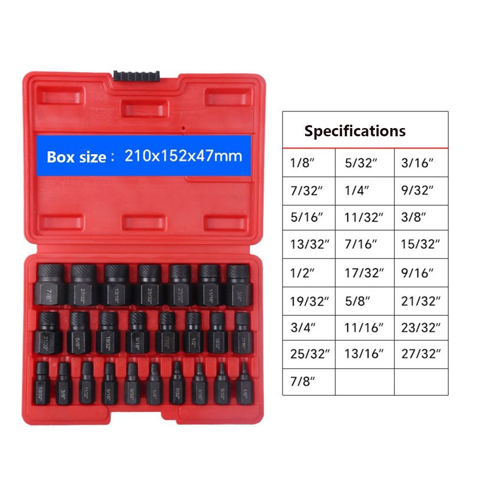 25Pcs Double Head Screw Extractor Set Easy Out Screw Remover Set  Removing Stripped