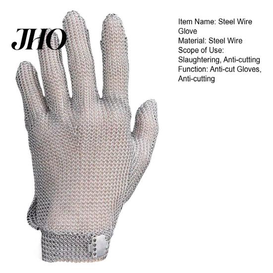 Metal Mesh Glove 1Pc Cut Resistant Food Grade Stainless Steel Kitchen Cooking Professional Meat Cutting Oyster Shucking Butcher Heavy Duty Chainmail
