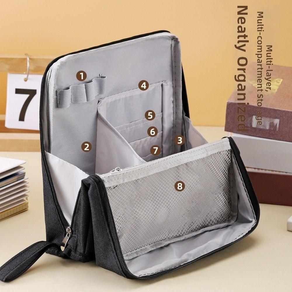 Standable Vertical Makeup Bag Large Capacity Pencil Case Cosmetic Organizer Travel