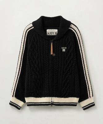 Satur (W) Lorton Cowichan Knit Cardigan Black