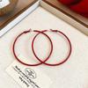 Серебряная игла холодный ветер круглые серьги-кольца европейские и американские простые преувеличенная атмосфера серьги модные универсальные дизайнерские серьги
