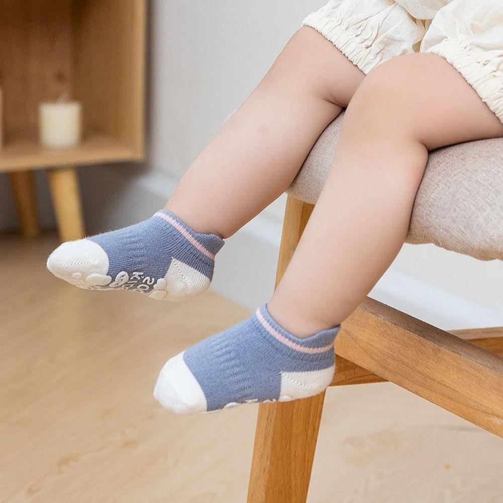 5Pairs Letter Baby Floor Socks Cotton Toddle Walking Socks Elastic Kids Ankle Sock  Streetwear