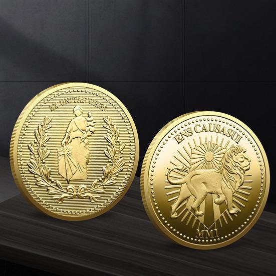 Монета льва Yousheng, жетон на удачу, двусторонняя монета с гравировкой богини-льва, металлический коллекционный реквизит для фильмов, монета для коллекционеров и любителей кино