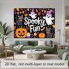 Party Backdrop Halloween Leaves Flat Banners Spooky Pumpkins Ghosts Cats Celebrations Photo Background Decor Front Door Decor