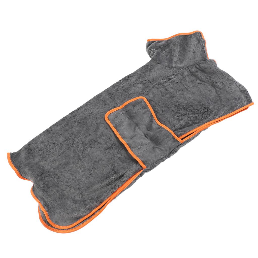 Халат для собак, серый, полностью обернутый, впитывающий, быстросохнущий, мягкий, утолщенный, из полиэстера, для дома